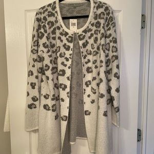 Cardigan white with grey NWT